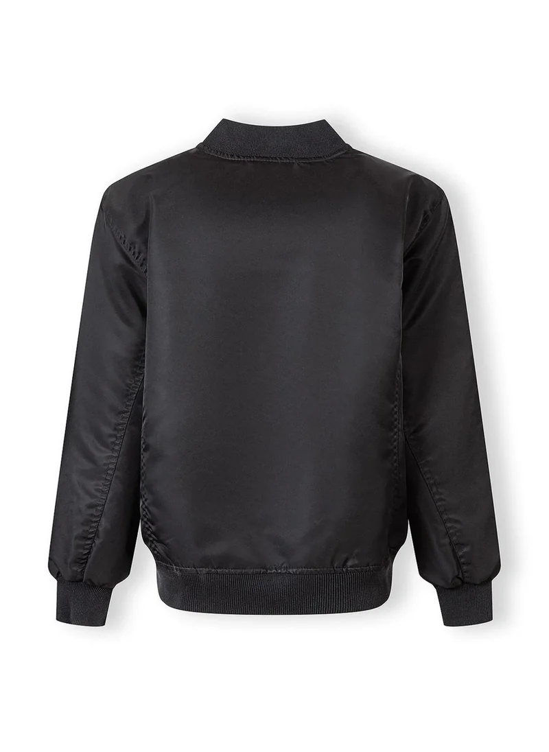 MINOTI Boys black nylon bomber jacket with polyester padding utility pockets 3-15 years